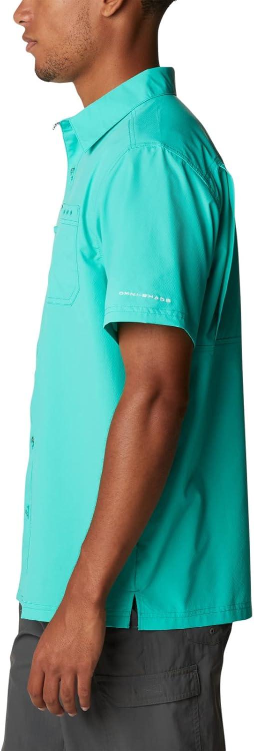 imageColumbia Mens Standard Slack Tide Camp ShirtElectric Turquoise