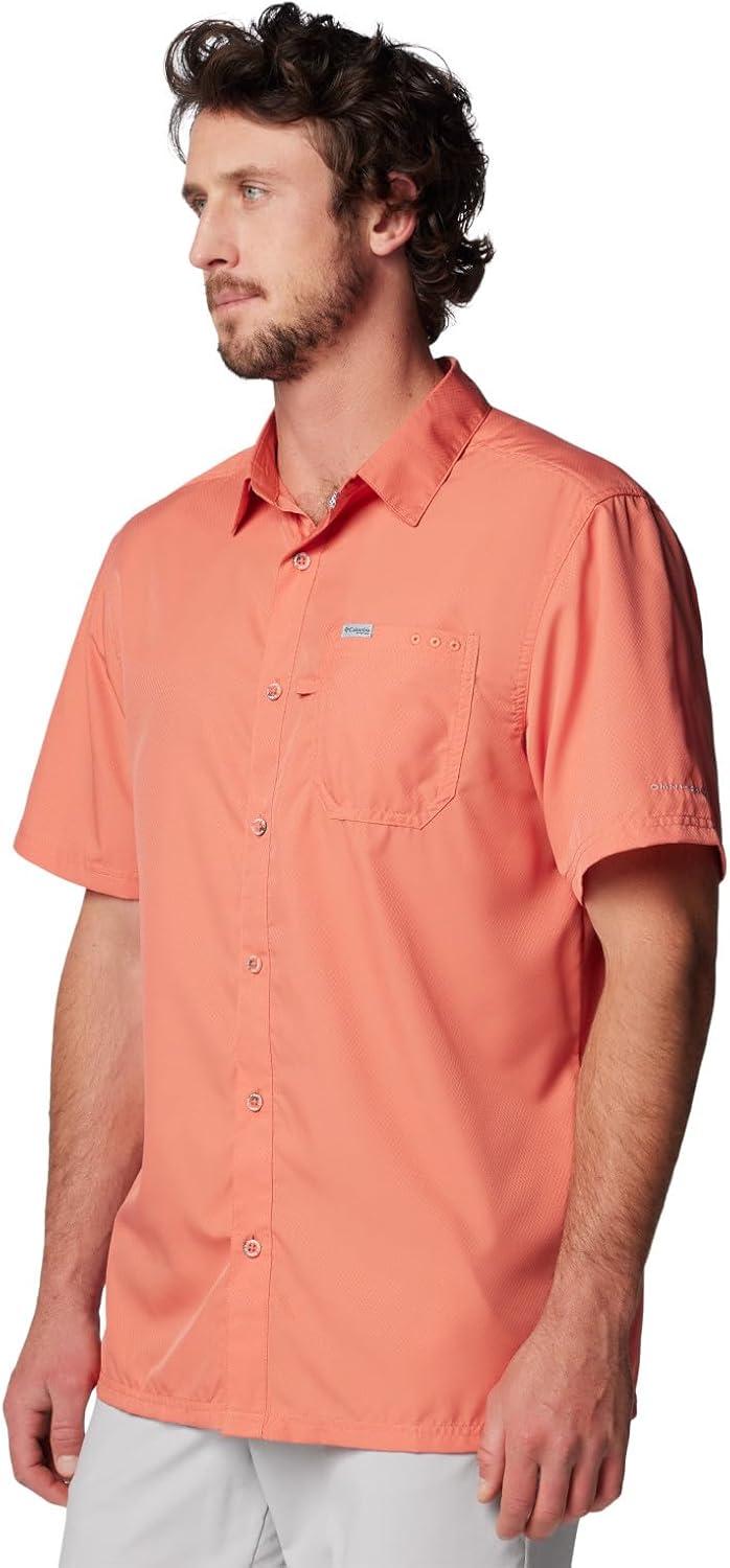 imageColumbia Mens Standard Slack Tide Camp ShirtFaded Peach