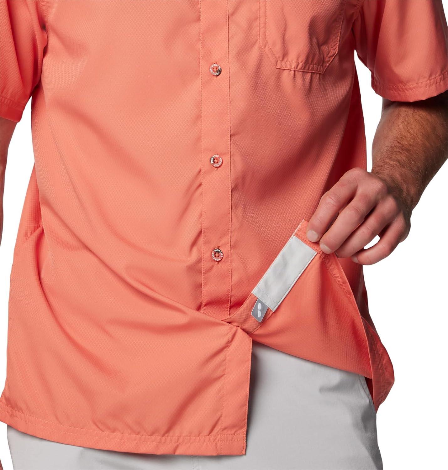 imageColumbia Mens Standard Slack Tide Camp ShirtFaded Peach