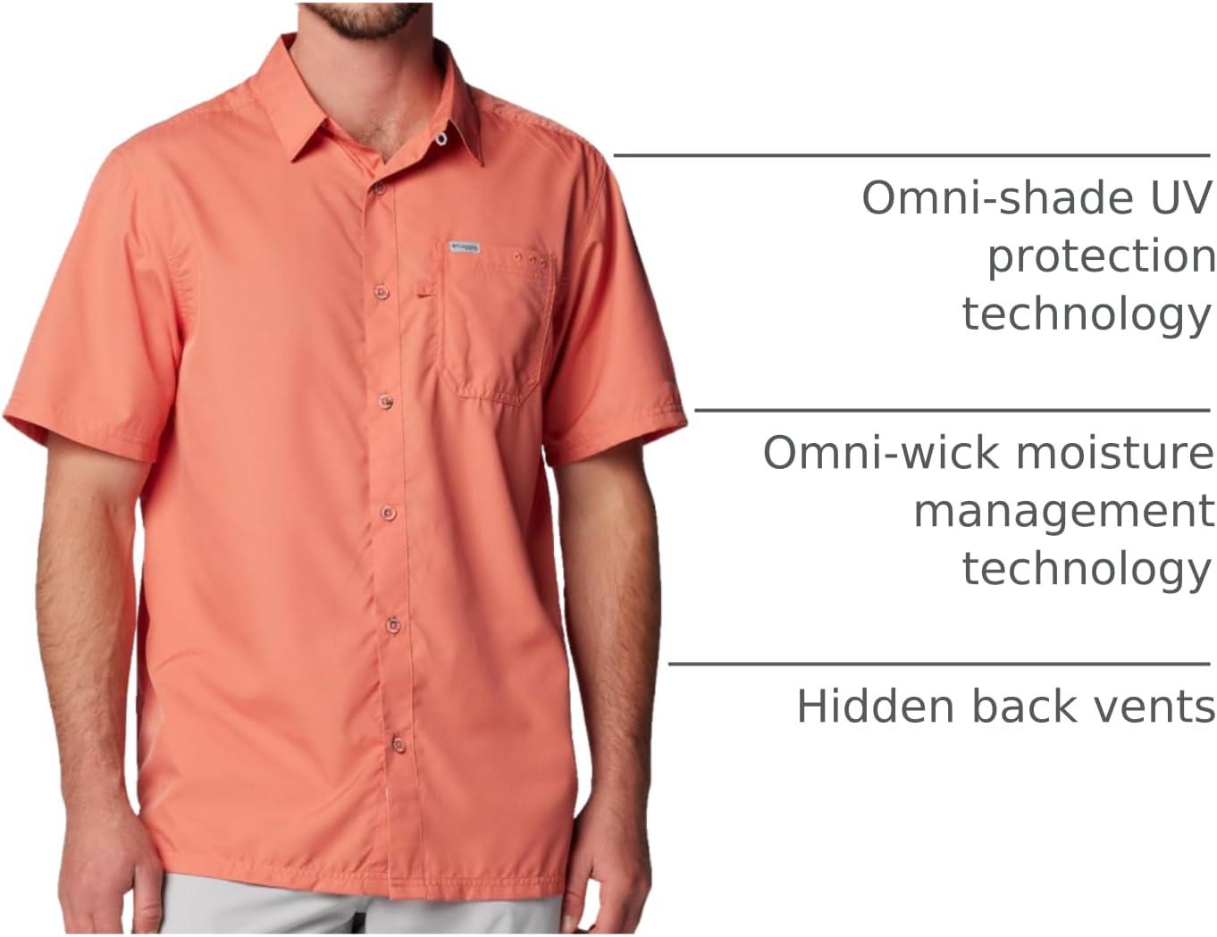 imageColumbia Mens Standard Slack Tide Camp ShirtFaded Peach