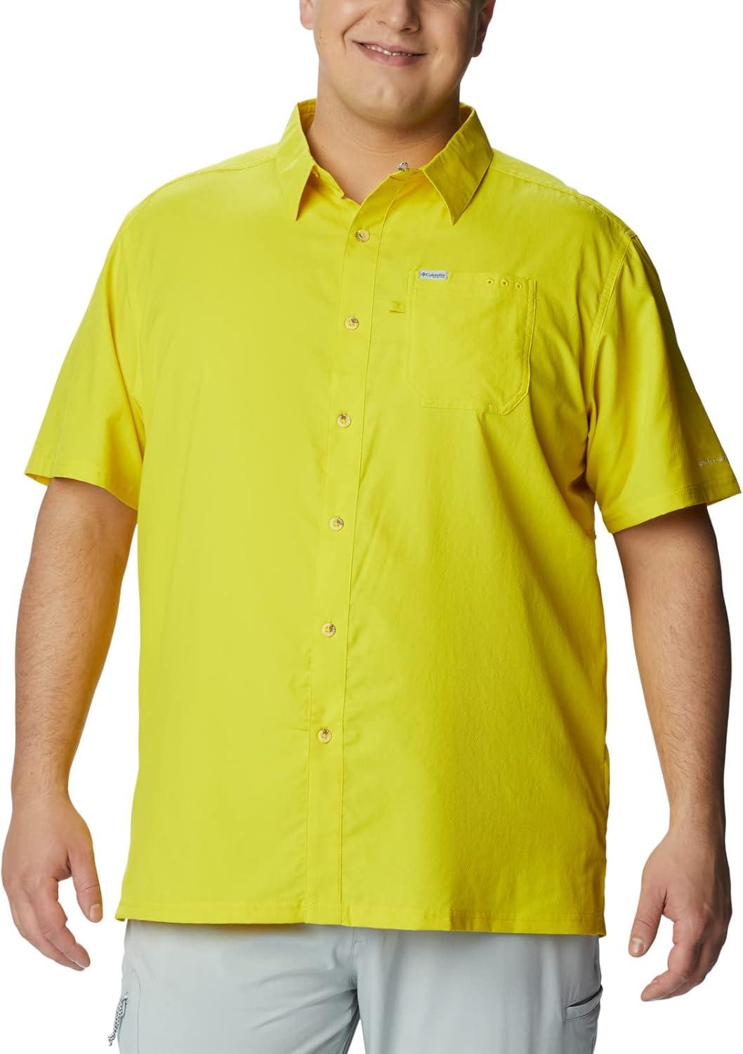 imageColumbia Mens Standard Slack Tide Camp ShirtLaser Lemon