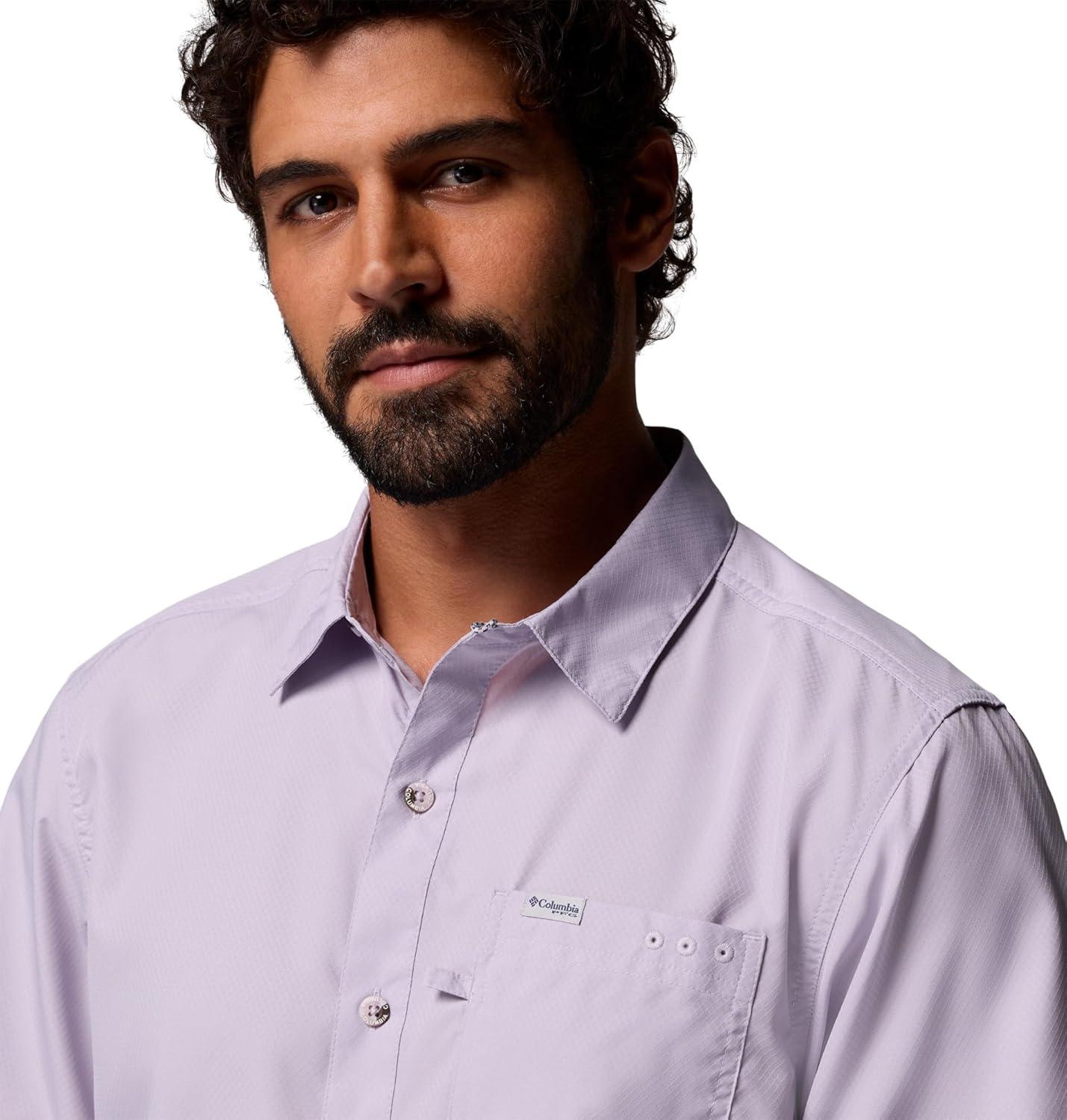 imageColumbia Mens Standard Slack Tide Camp ShirtLavender Pearl