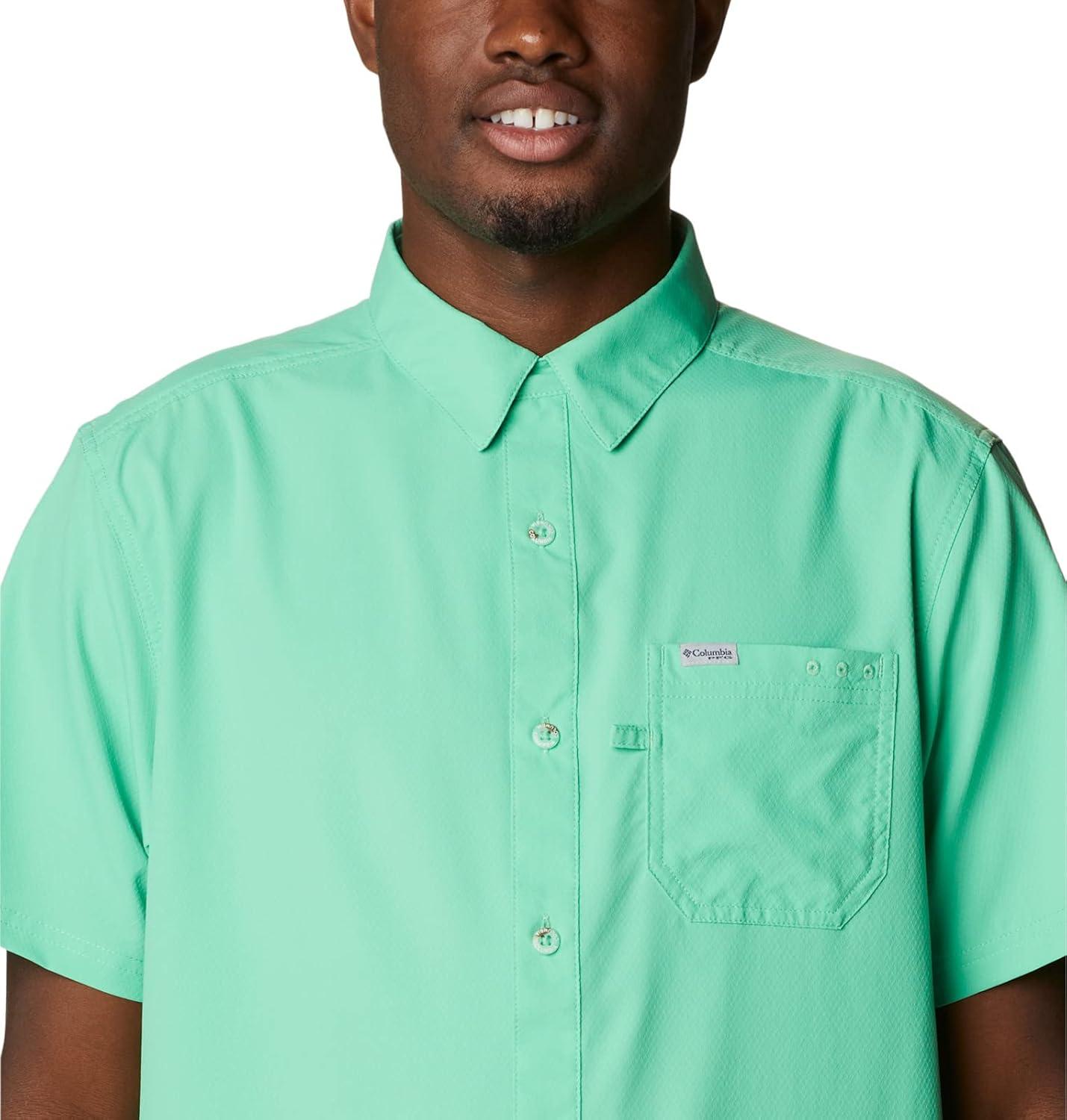 imageColumbia Mens Standard Slack Tide Camp ShirtLight Jade