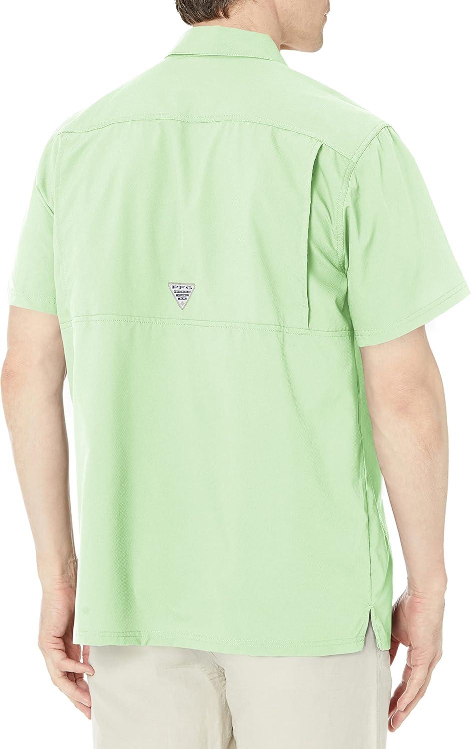 imageColumbia Mens Standard Slack Tide Camp ShirtLime Glow