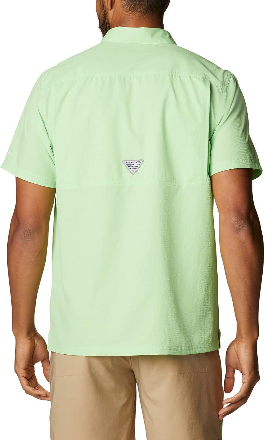 imageColumbia Mens Standard Slack Tide Camp ShirtLime Glow
