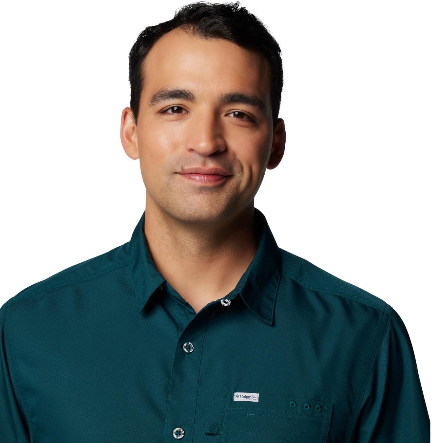 imageColumbia Mens Standard Slack Tide Camp ShirtMidnight Teal