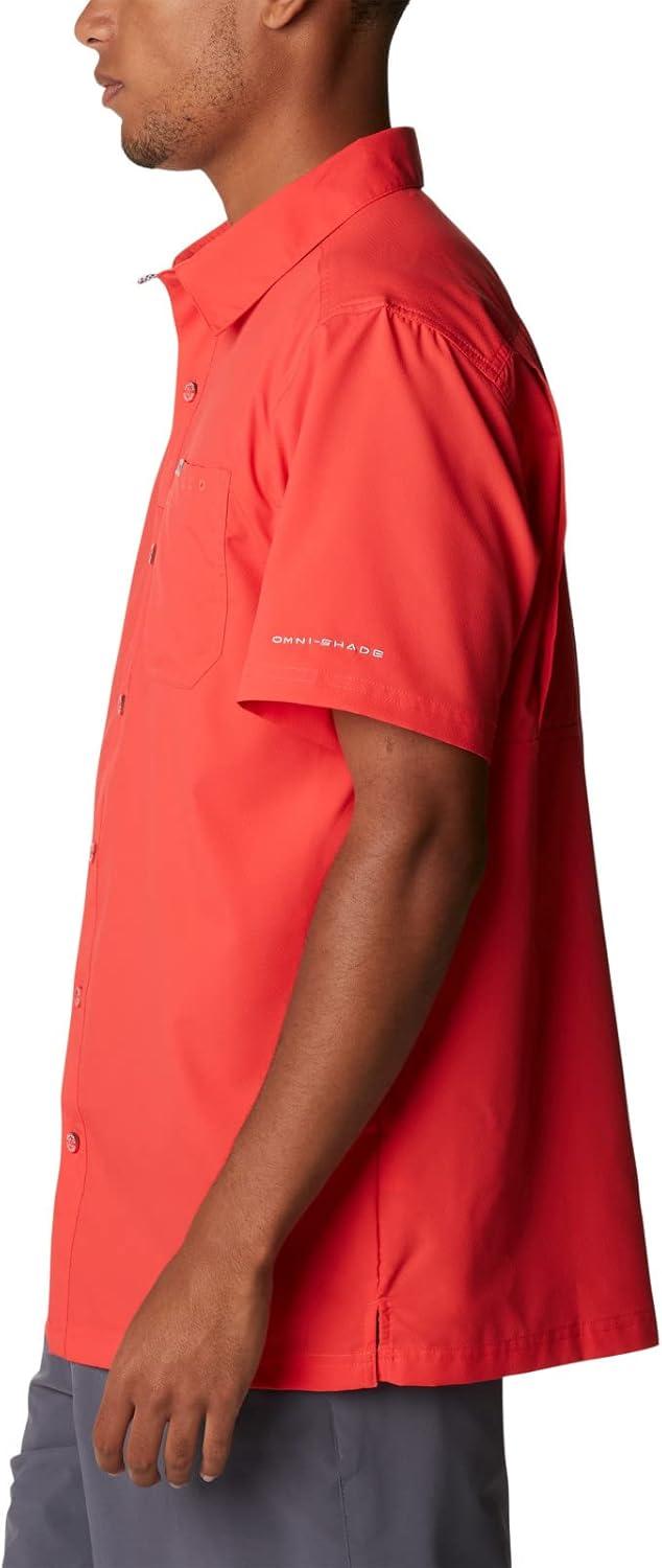imageColumbia Mens Standard Slack Tide Camp ShirtRed Hibiscus