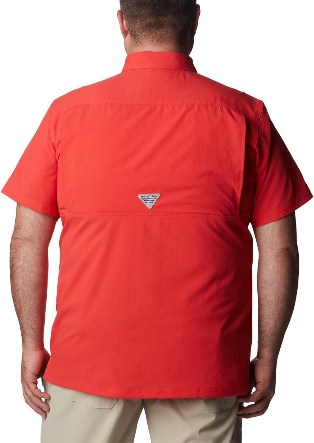 imageColumbia Mens Standard Slack Tide Camp ShirtRed Hibiscus