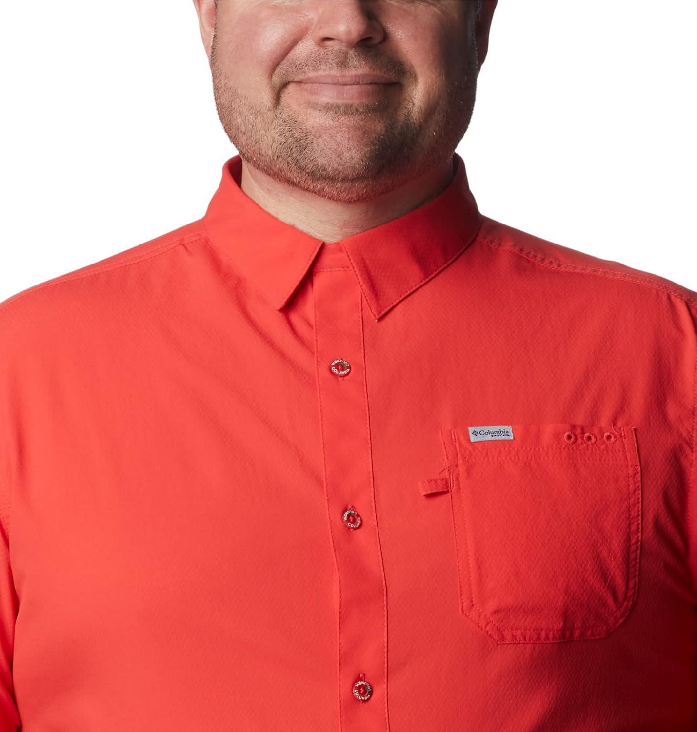 imageColumbia Mens Standard Slack Tide Camp ShirtRed Hibiscus