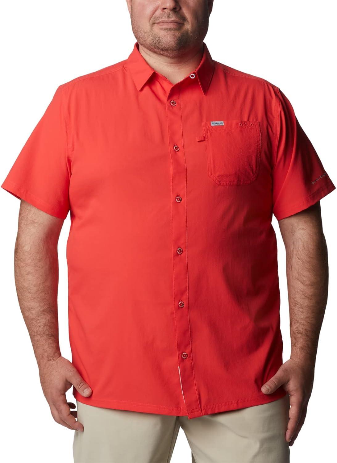 imageColumbia Mens Standard Slack Tide Camp ShirtRed Hibiscus