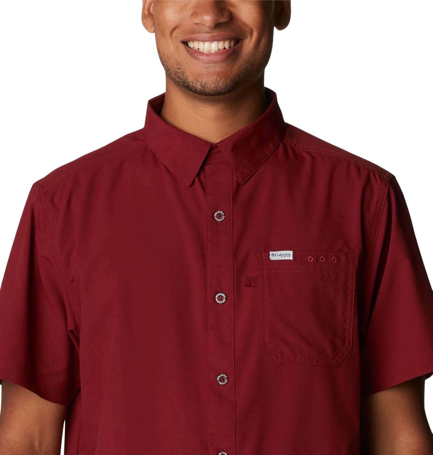 imageColumbia Mens Standard Slack Tide Camp ShirtRed Jasper