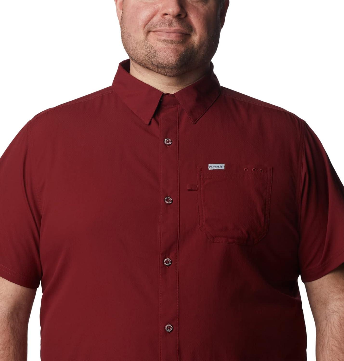 imageColumbia Mens Standard Slack Tide Camp ShirtRed Jasper
