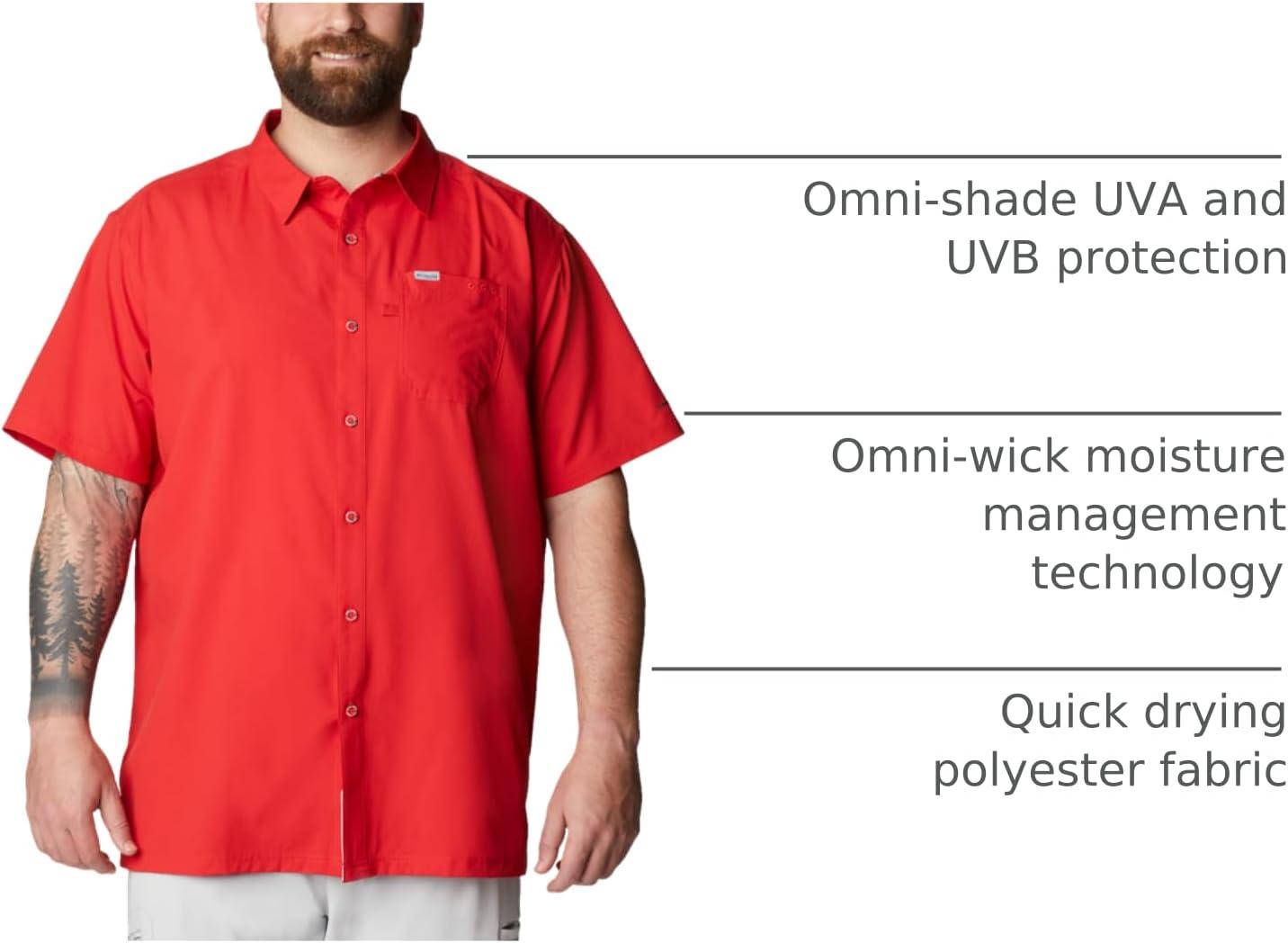 imageColumbia Mens Standard Slack Tide Camp ShirtRed Spark