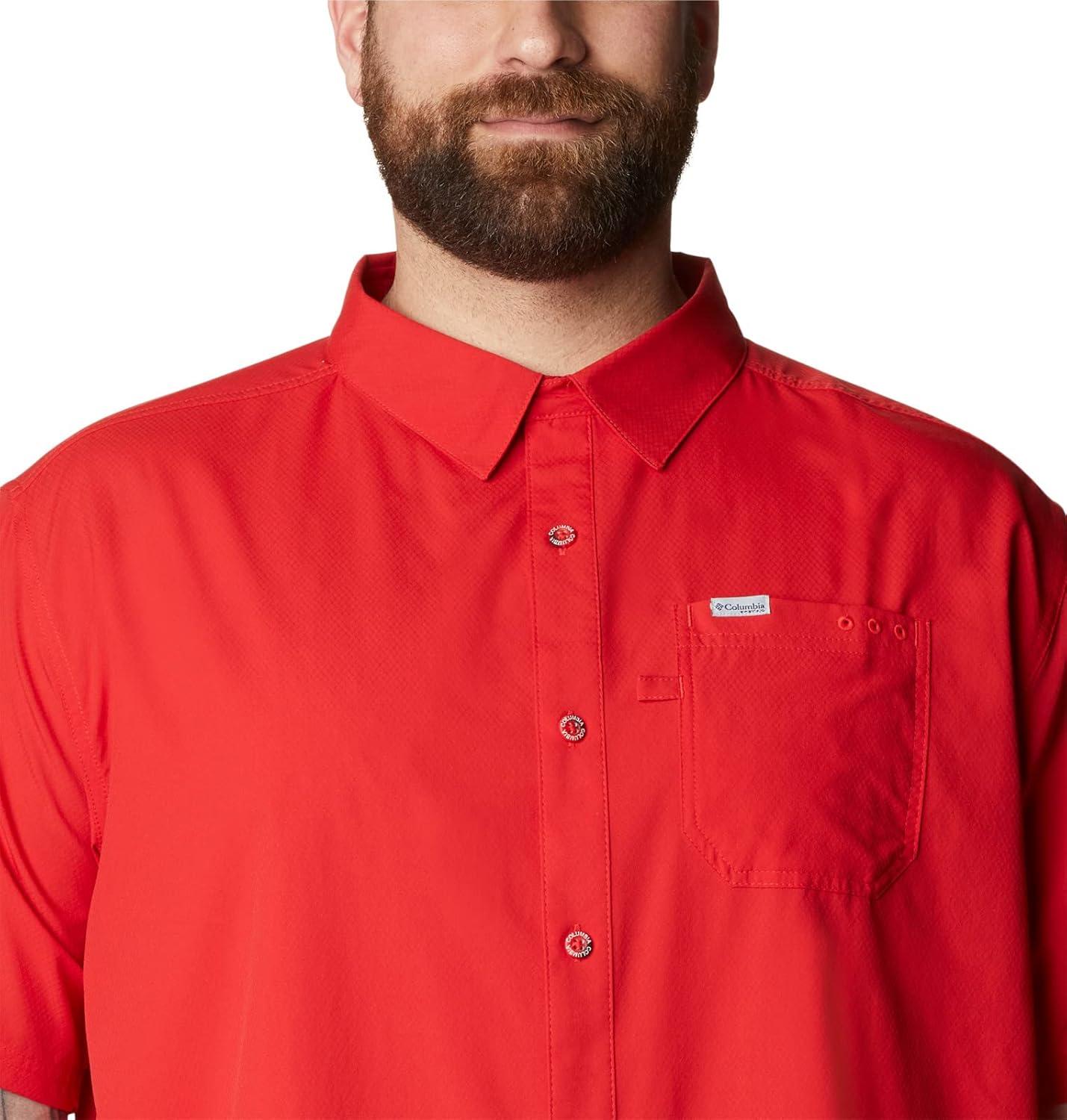 imageColumbia Mens Standard Slack Tide Camp ShirtRed Spark