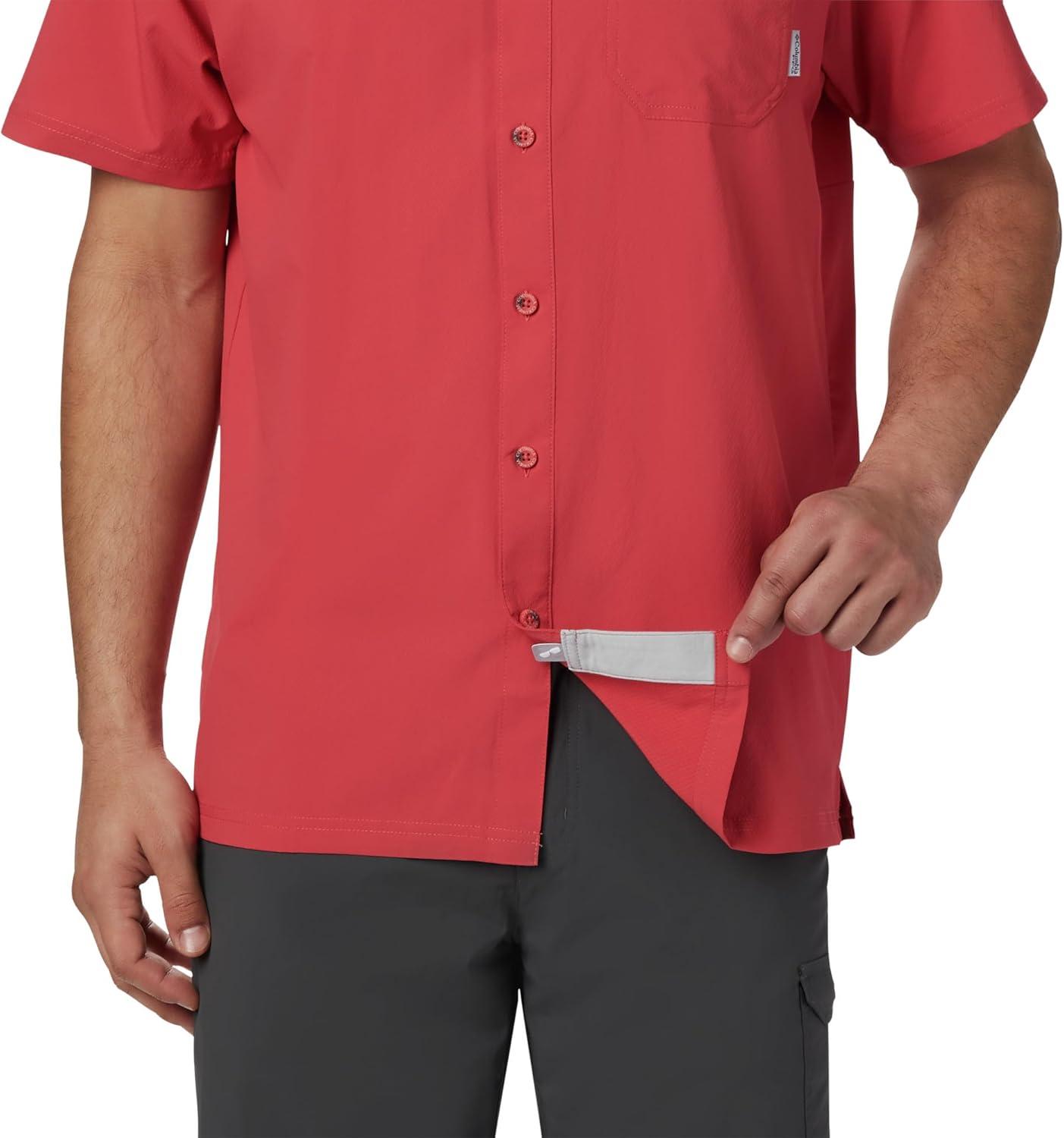 imageColumbia Mens Standard Slack Tide Camp ShirtSunset Red