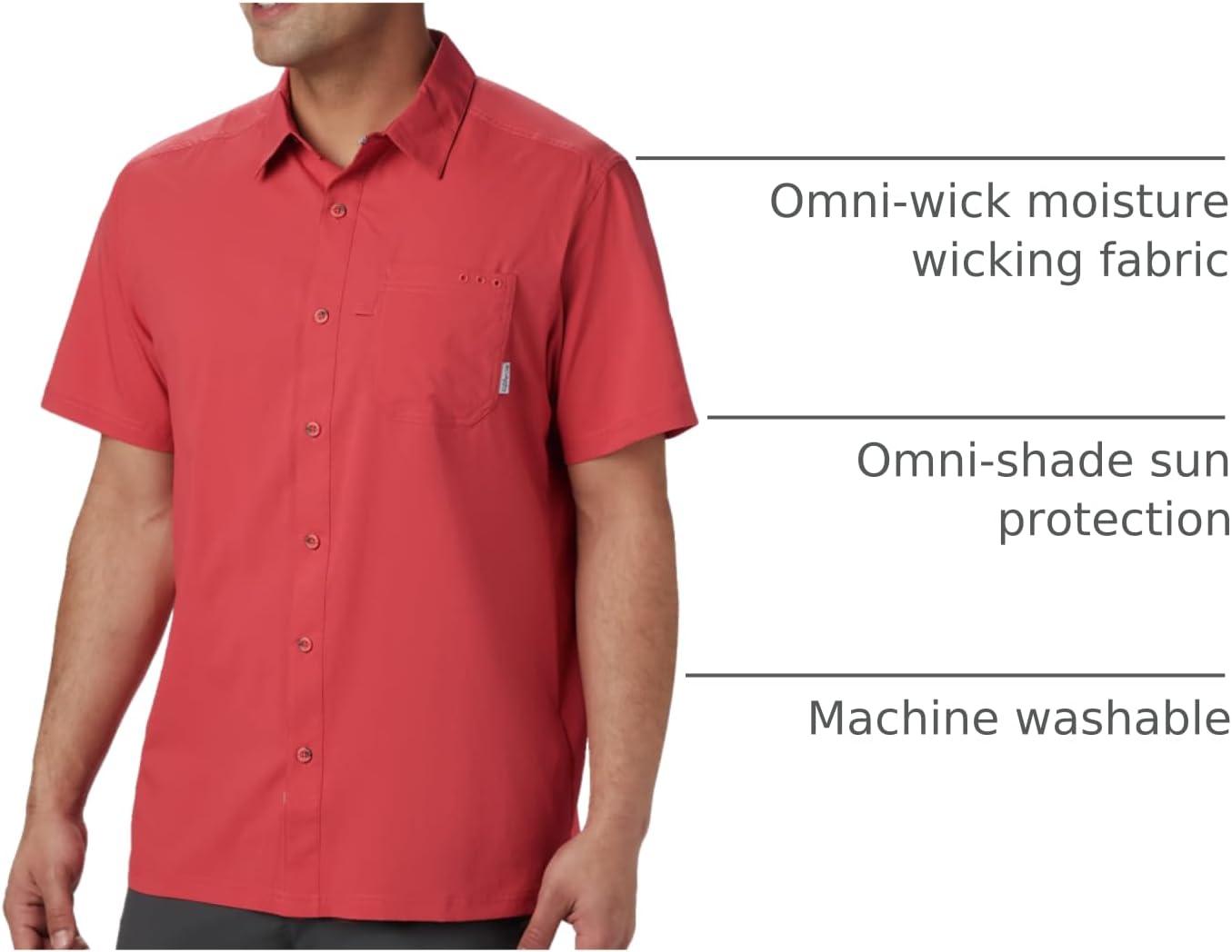 imageColumbia Mens Standard Slack Tide Camp ShirtSunset Red