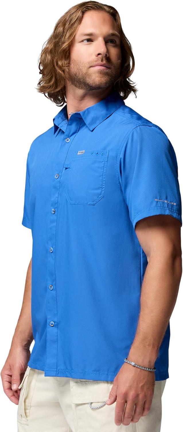 imageColumbia Mens Standard Slack Tide Camp ShirtVivid Blue