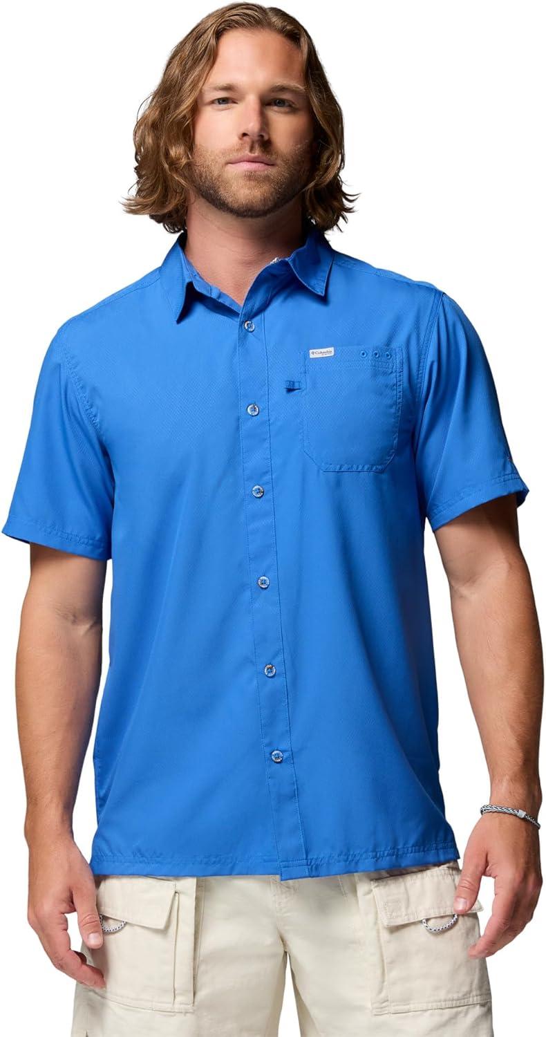 imageColumbia Mens Standard Slack Tide Camp ShirtVivid Blue