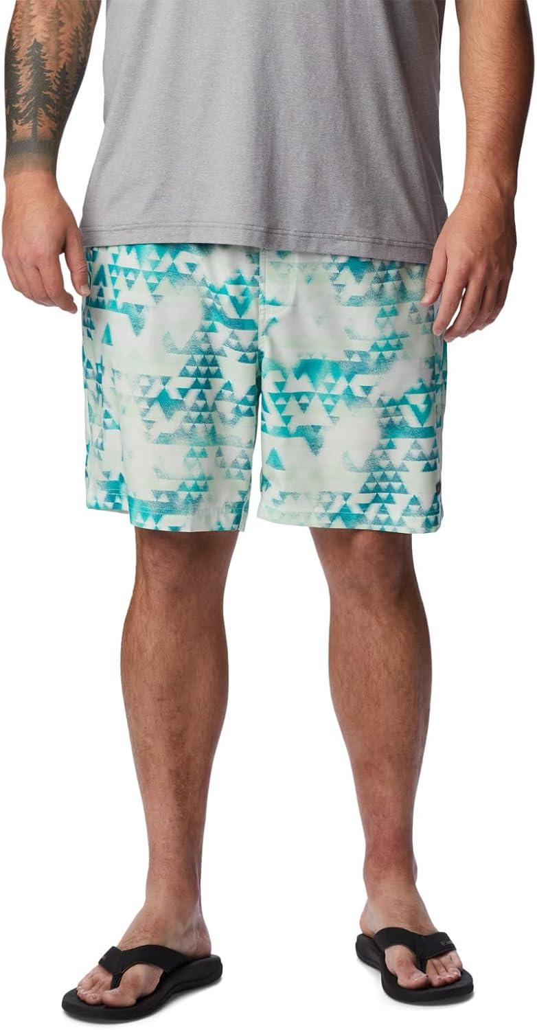 imageColumbia Mens Summertide Stretch Printed ShortBright Aqua Distant Peaks