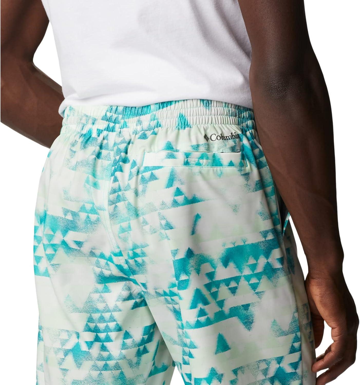 imageColumbia Mens Summertide Stretch Printed ShortBright Aqua Distant Peaks