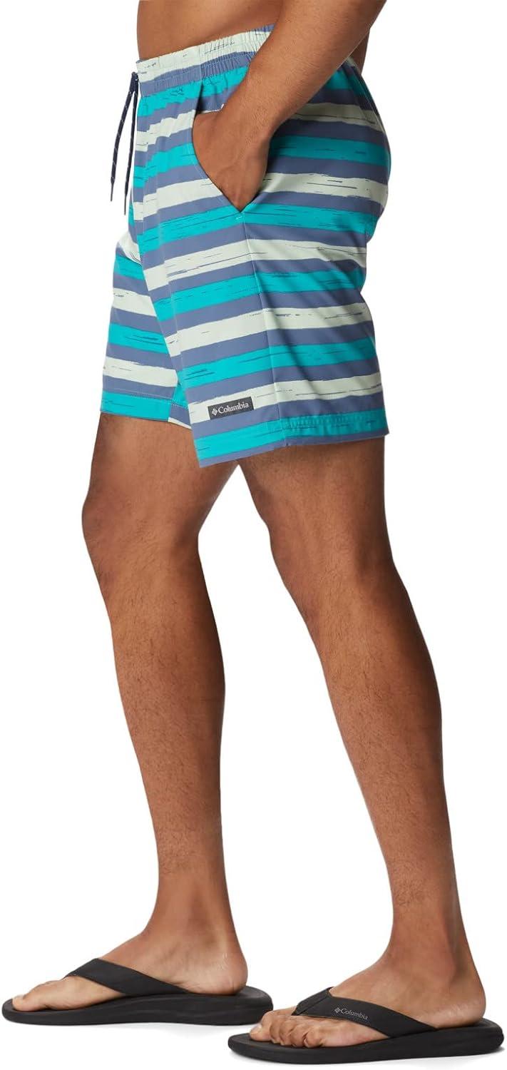 imageColumbia Mens Summertide Stretch Printed ShortBright Aqua Marker Stripe
