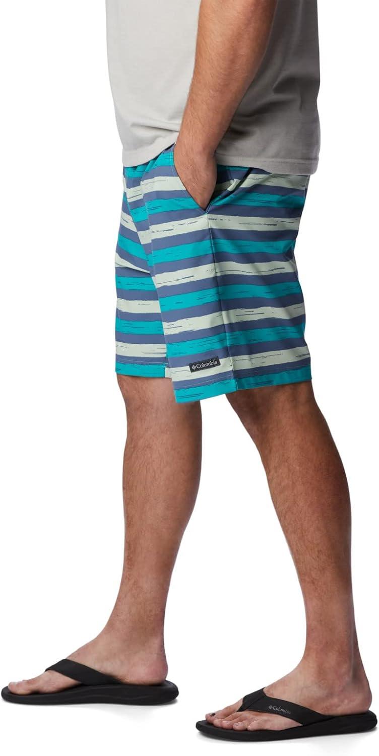 imageColumbia Mens Summertide Stretch Printed ShortBright Aqua Marker Stripe