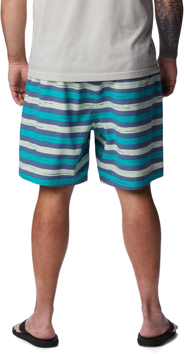 imageColumbia Mens Summertide Stretch Printed ShortBright Aqua Marker Stripe