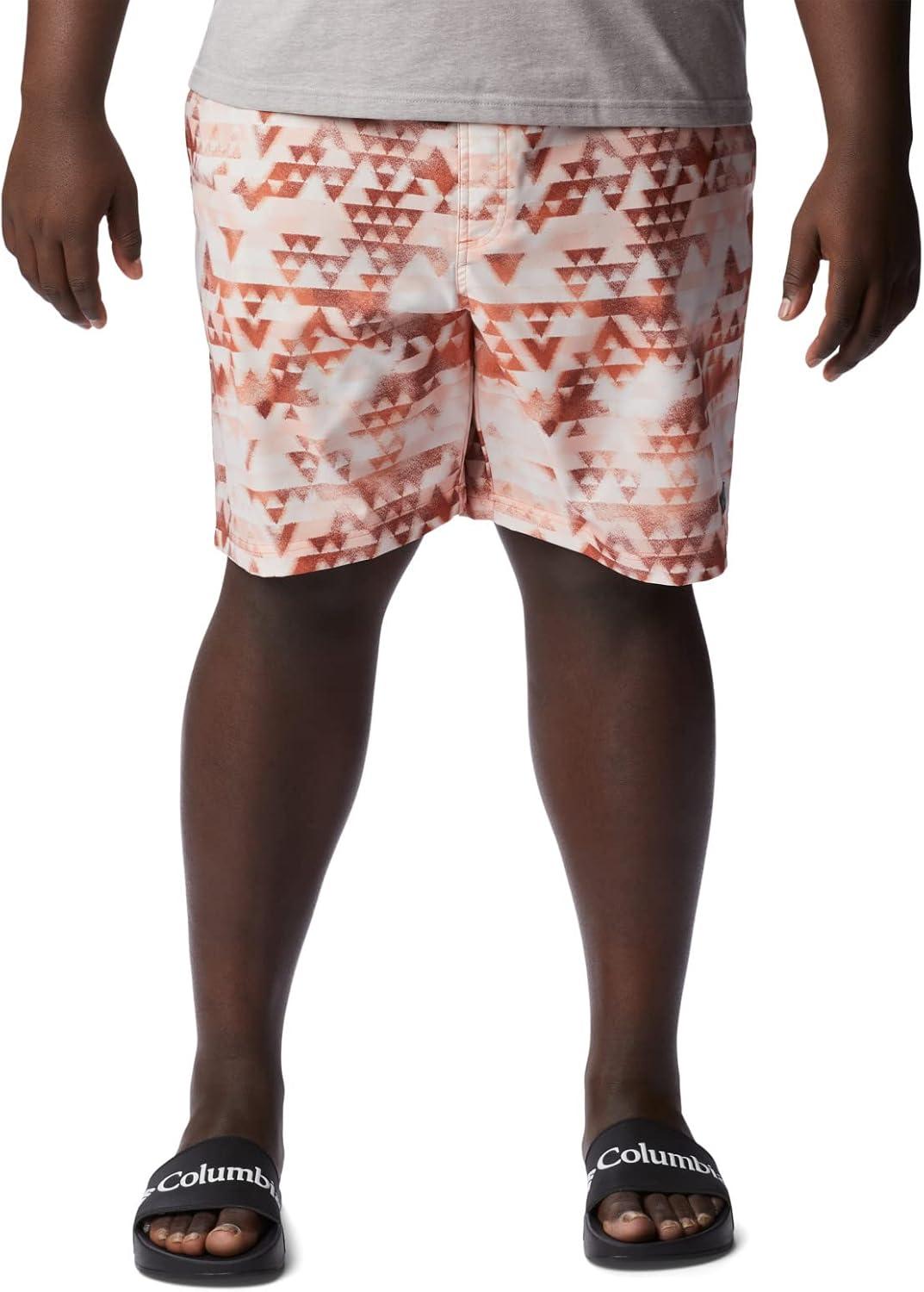 imageColumbia Mens Summertide Stretch Printed ShortDesert Orange Distant Peaks