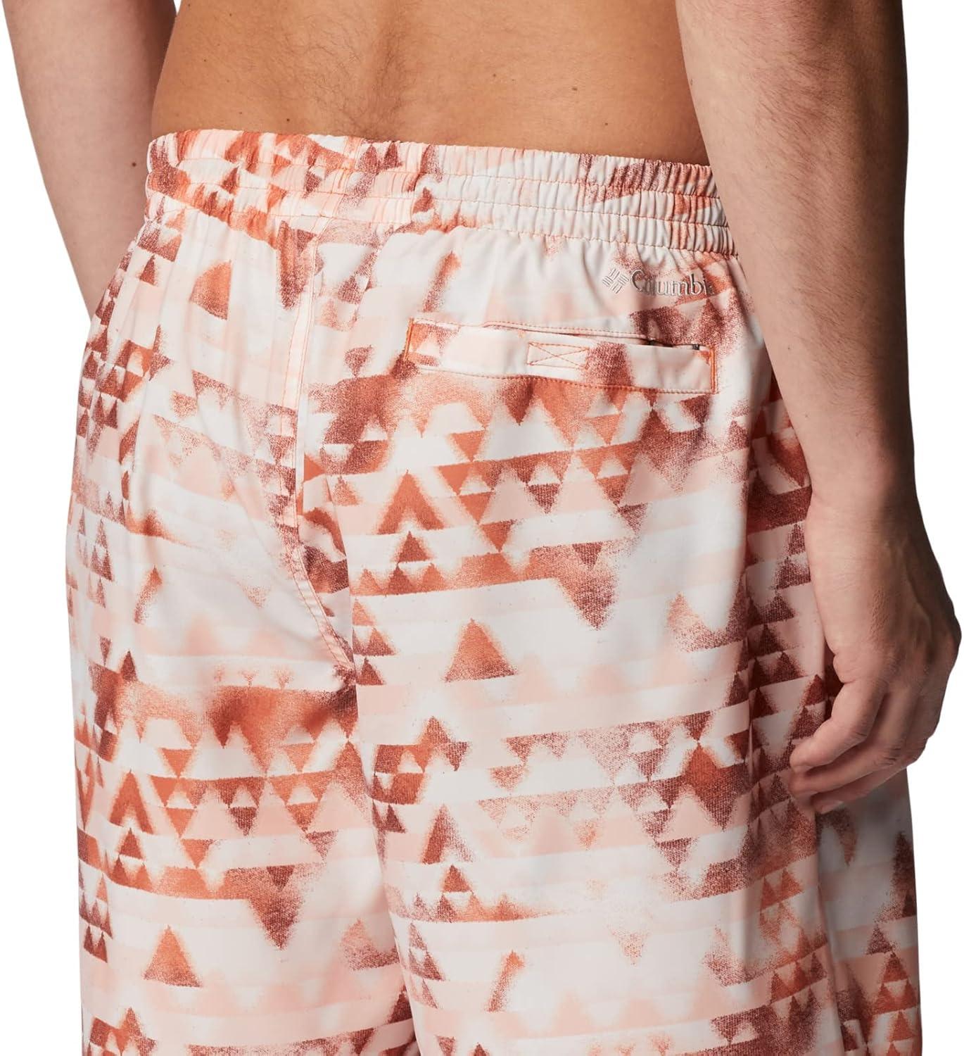 imageColumbia Mens Summertide Stretch Printed ShortDesert Orange Distant Peaks