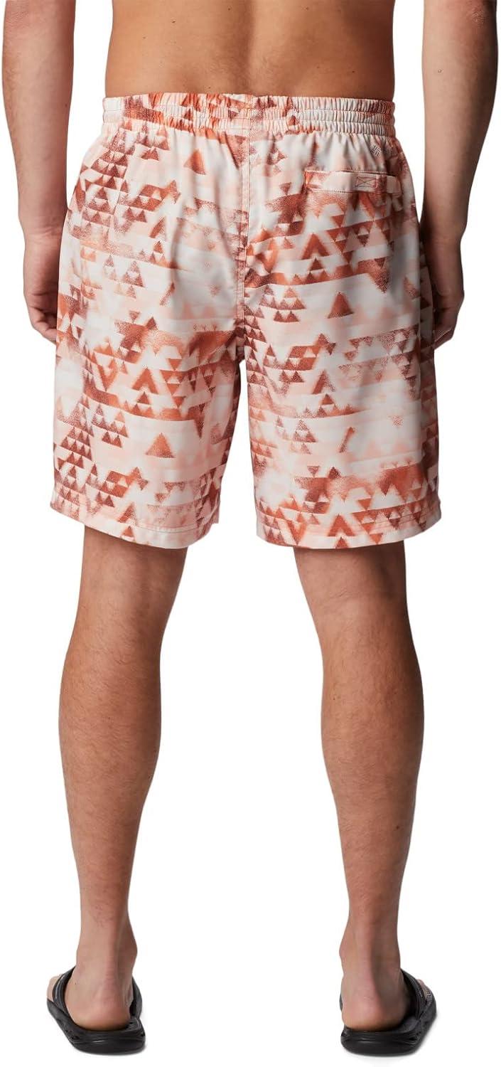 imageColumbia Mens Summertide Stretch Printed ShortDesert Orange Distant Peaks