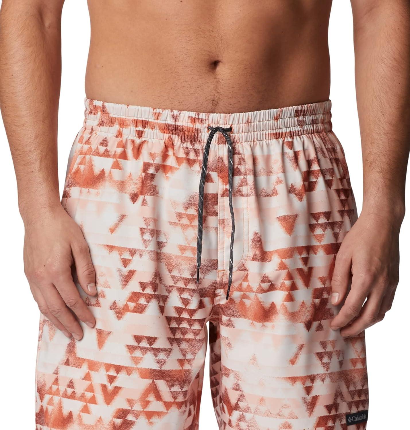 imageColumbia Mens Summertide Stretch Printed ShortDesert Orange Distant Peaks