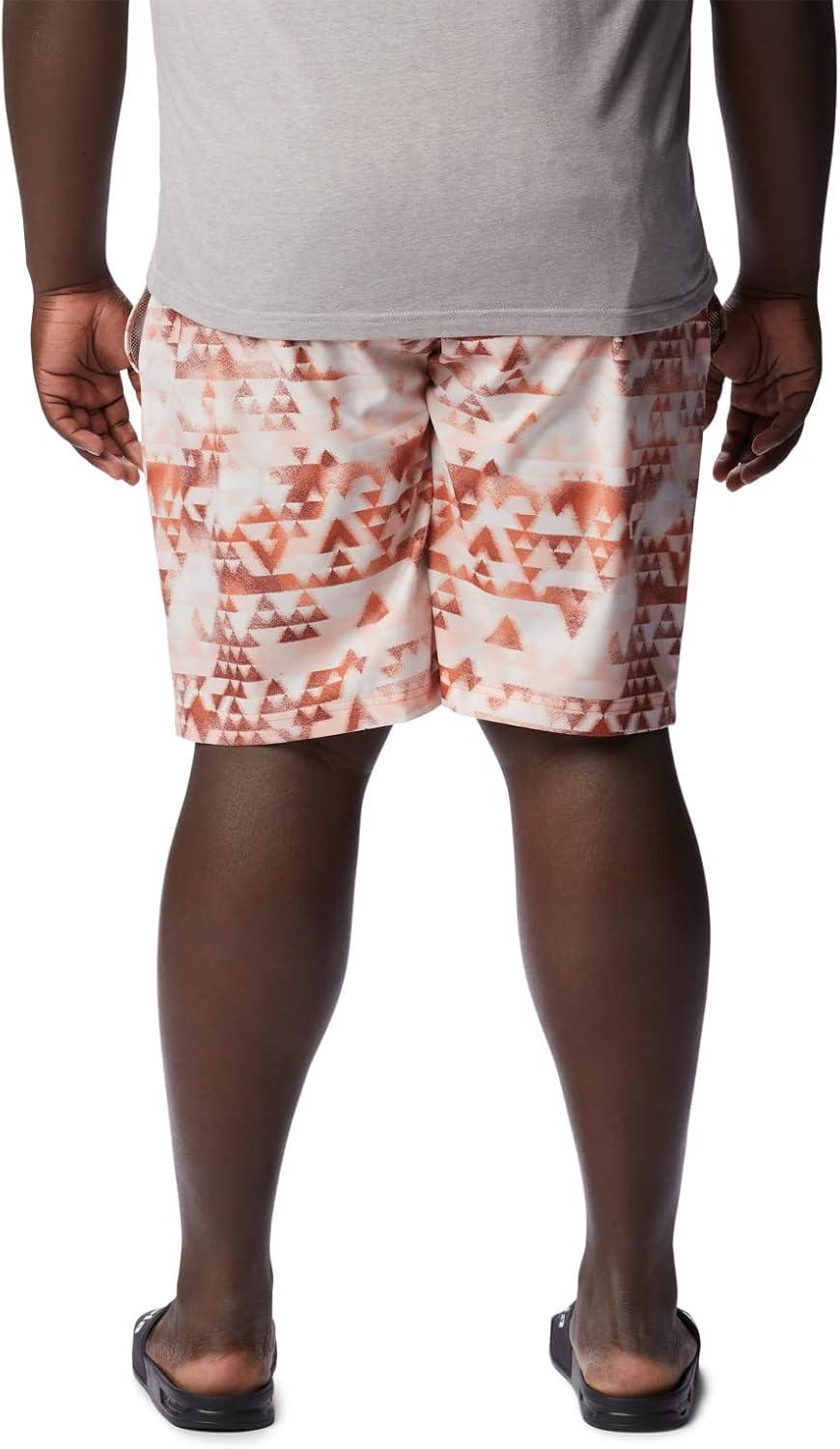 imageColumbia Mens Summertide Stretch Printed ShortDesert Orange Distant Peaks