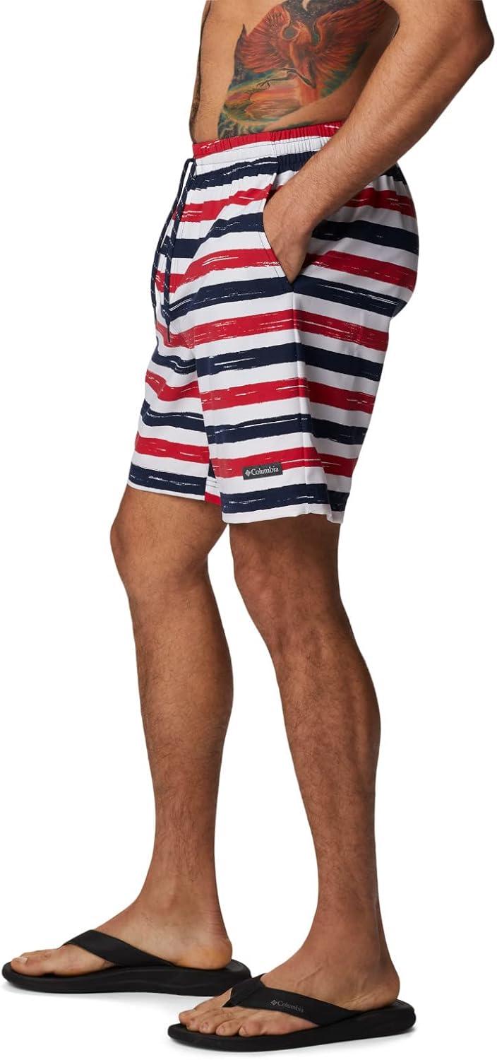 imageColumbia Mens Summertide Stretch Printed ShortMountain Red Marker Stripe