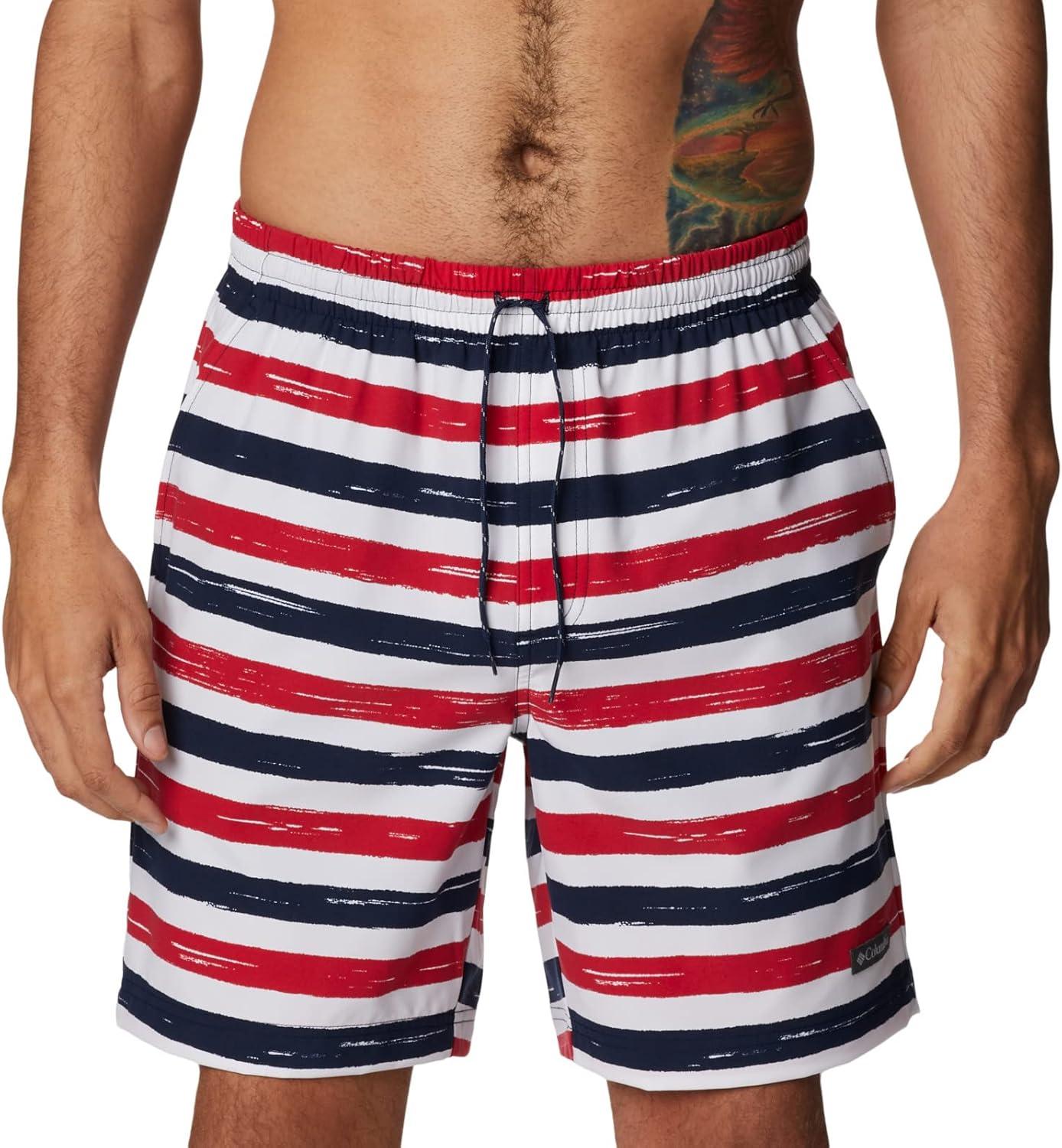 imageColumbia Mens Summertide Stretch Printed ShortMountain Red Marker Stripe