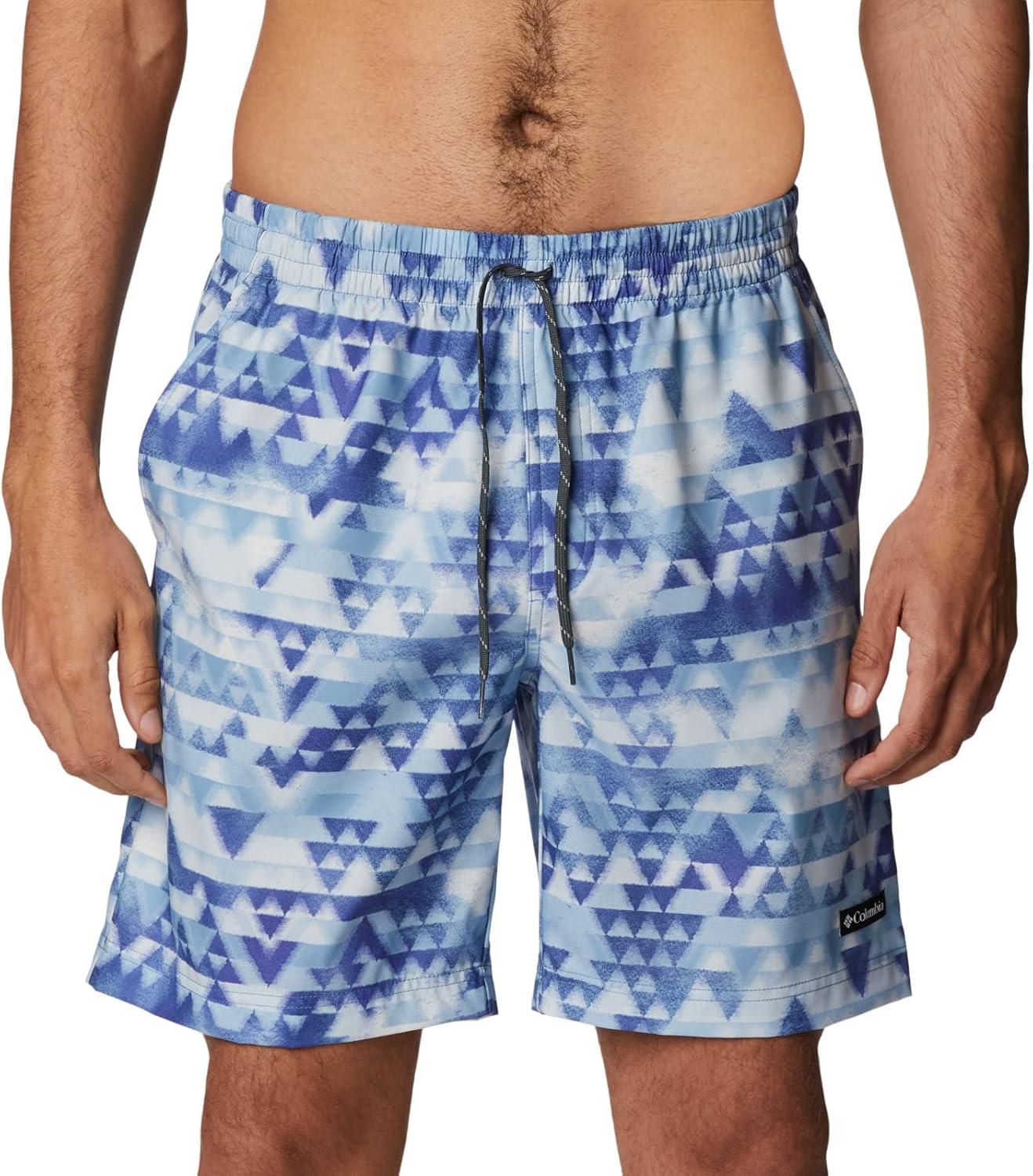 imageColumbia Mens Summertide Stretch Printed ShortPurple Lotus Distant Peaks