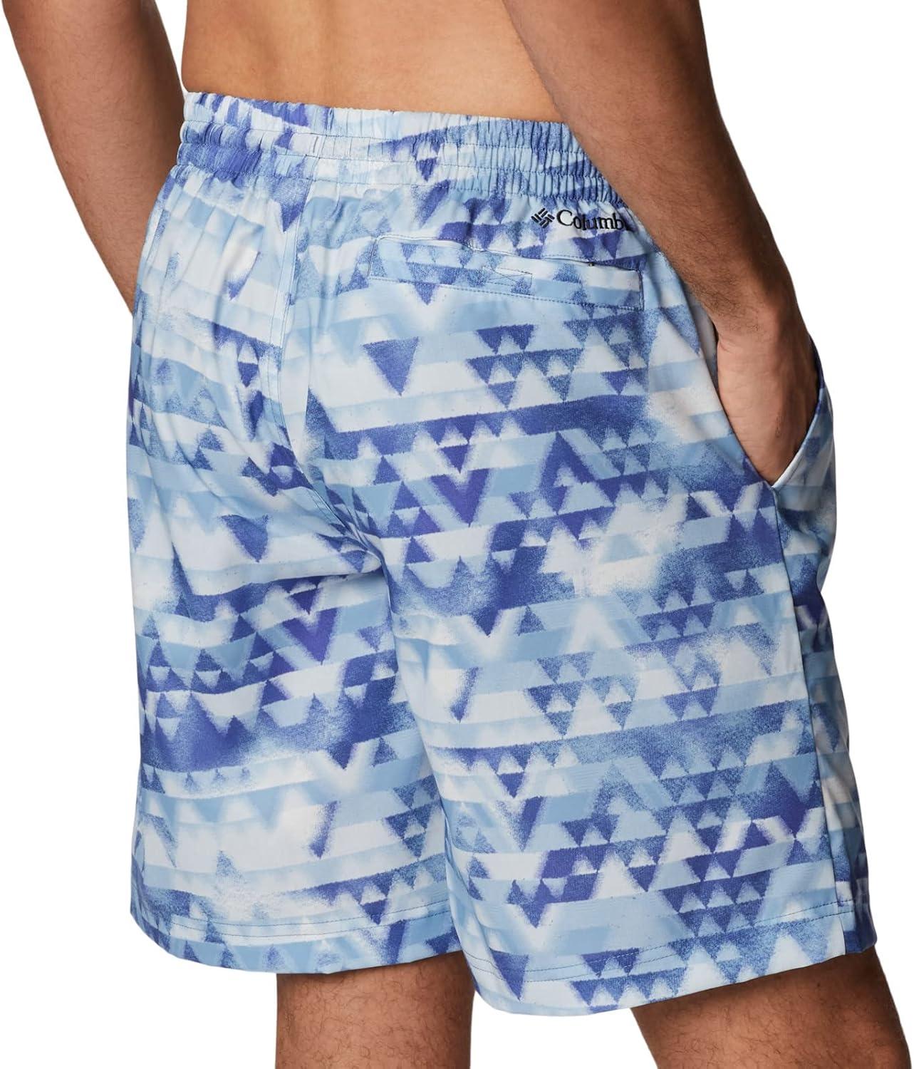 imageColumbia Mens Summertide Stretch Printed ShortPurple Lotus Distant Peaks