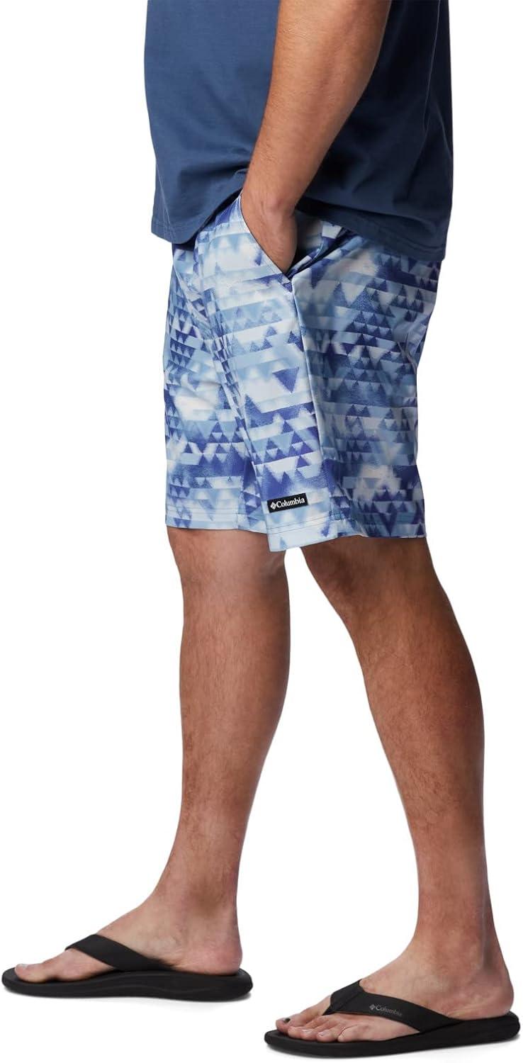 imageColumbia Mens Summertide Stretch Printed ShortPurple Lotus Distant Peaks