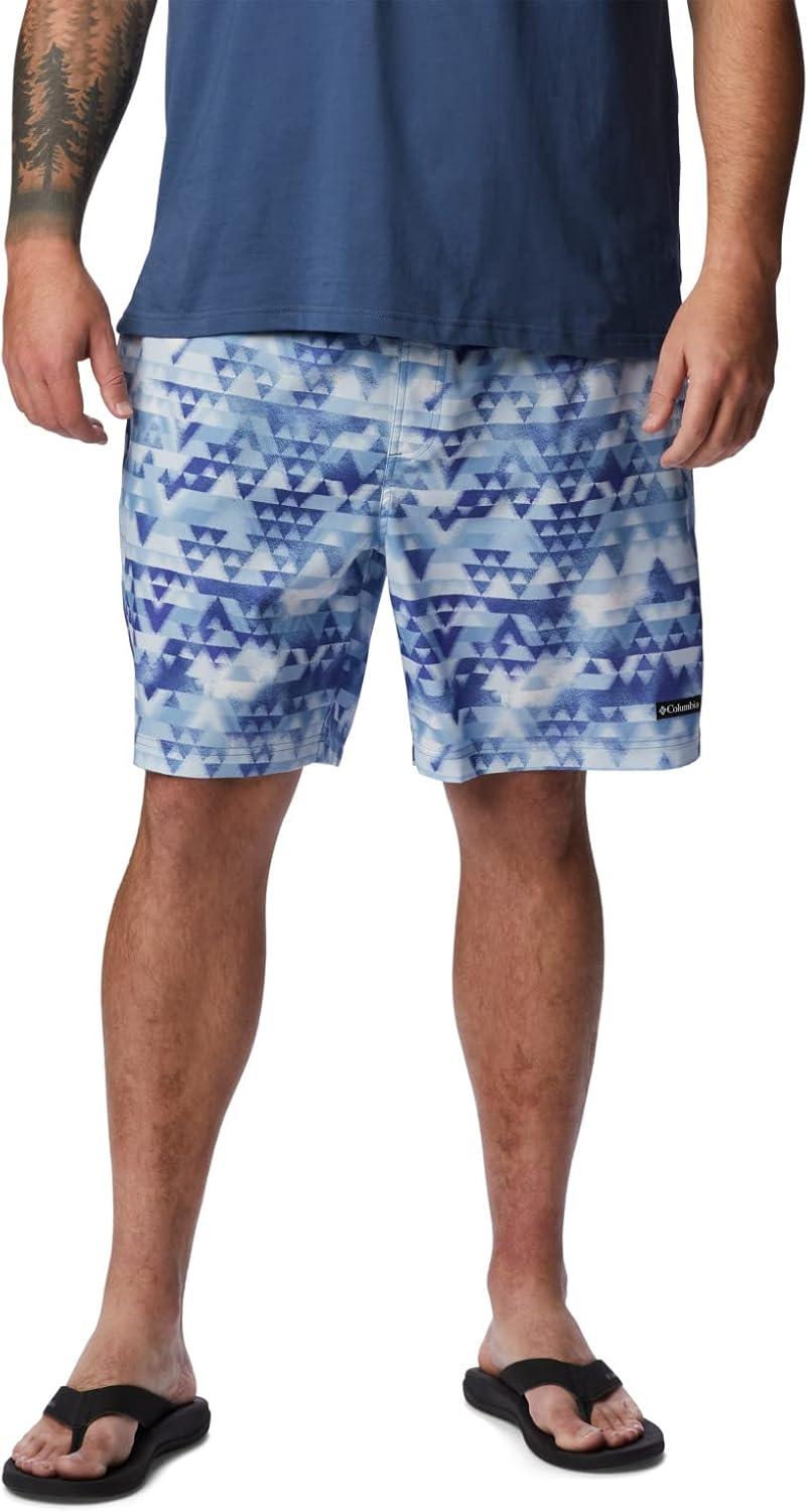 imageColumbia Mens Summertide Stretch Printed ShortPurple Lotus Distant Peaks