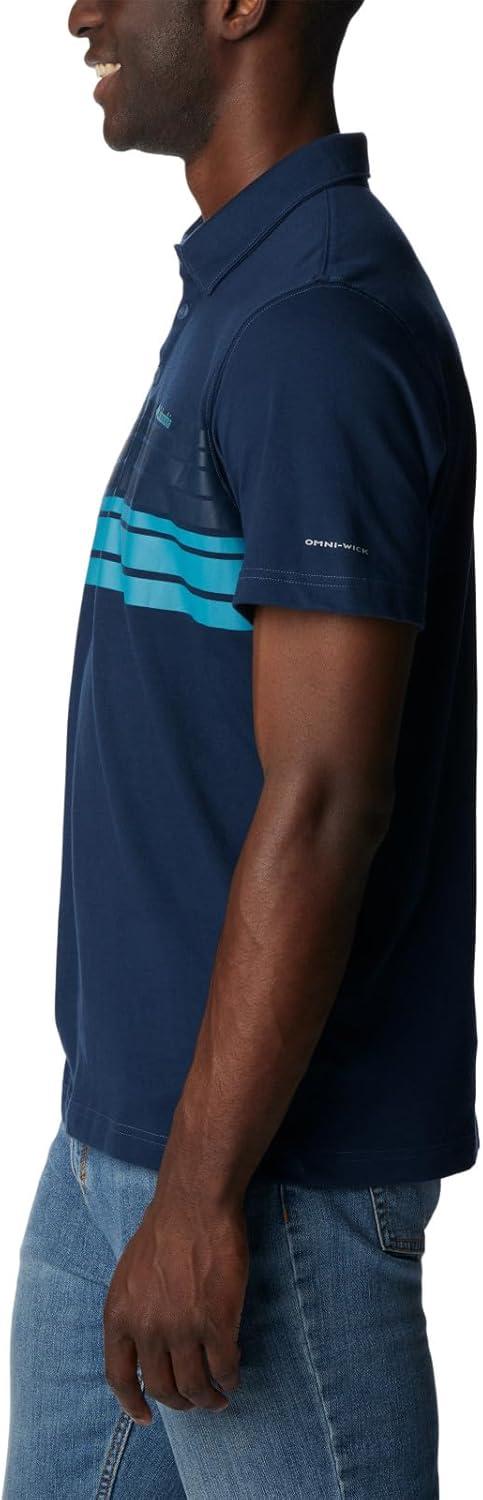 imageColumbia Mens Thistletown Hills Stripe PoloDk Mtn Heather Double Decker Stripe