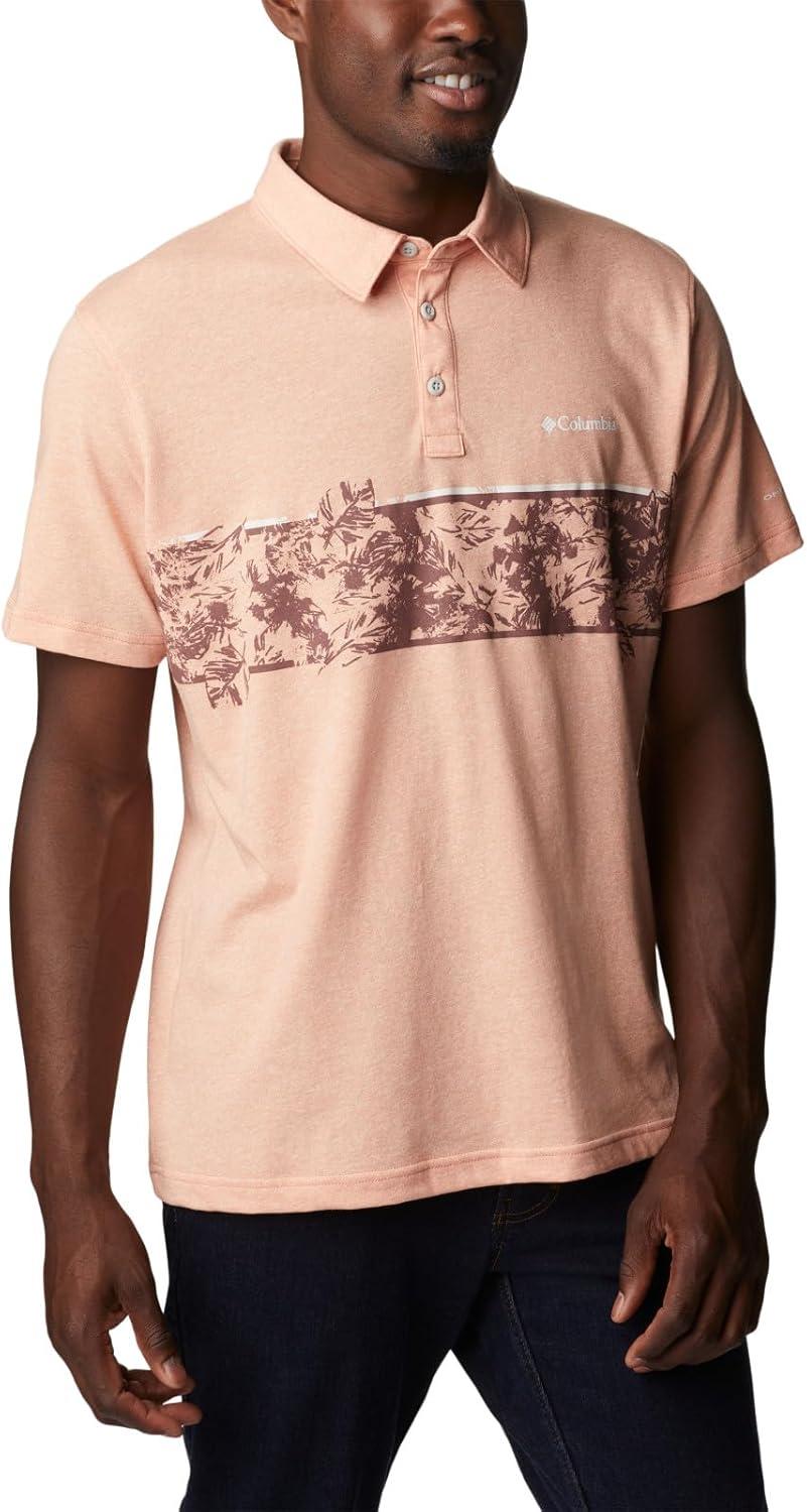imageColumbia Mens Thistletown Hills Stripe PoloSummer Peach Heather