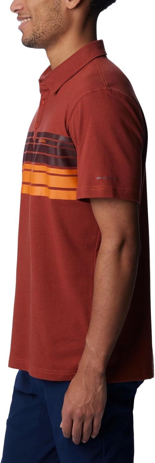 imageColumbia Mens Thistletown Hills Stripe PoloWarp Red Heather Double Decker Stripe