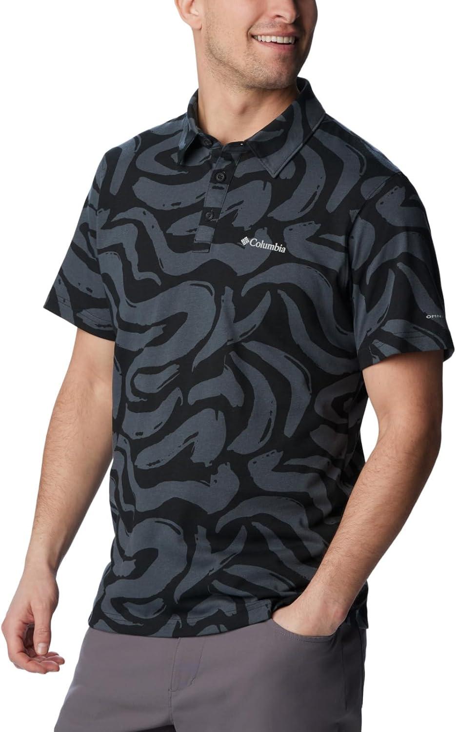 imageColumbia Mens Thistletown Ridge Polo Sp21Black Snowdrifts Print