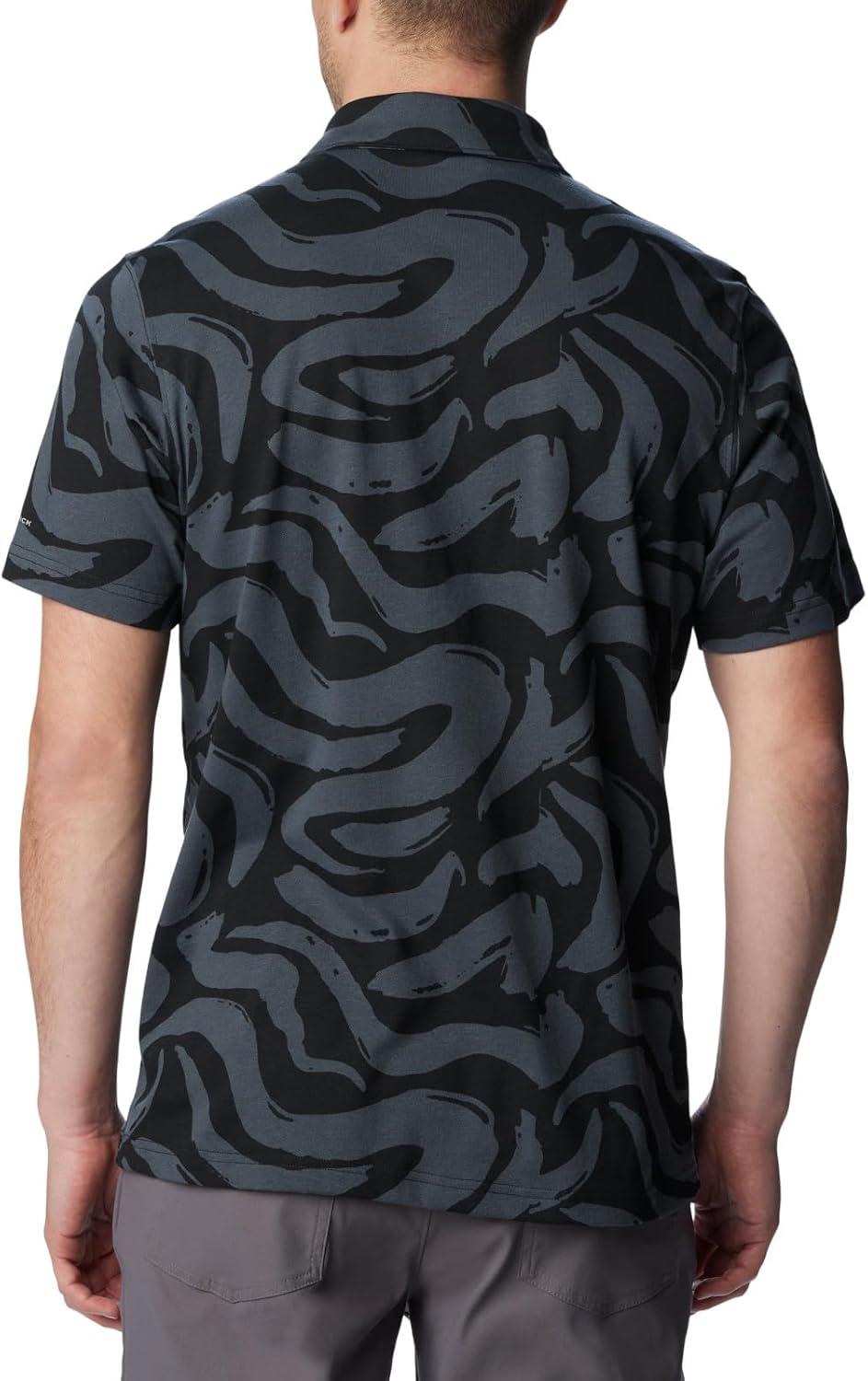 imageColumbia Mens Thistletown Ridge Polo Sp21Black Snowdrifts Print
