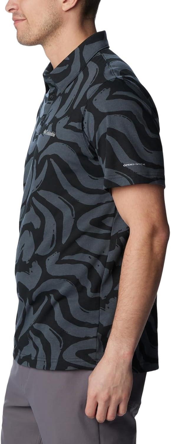 imageColumbia Mens Thistletown Ridge Polo Sp21Black Snowdrifts Print
