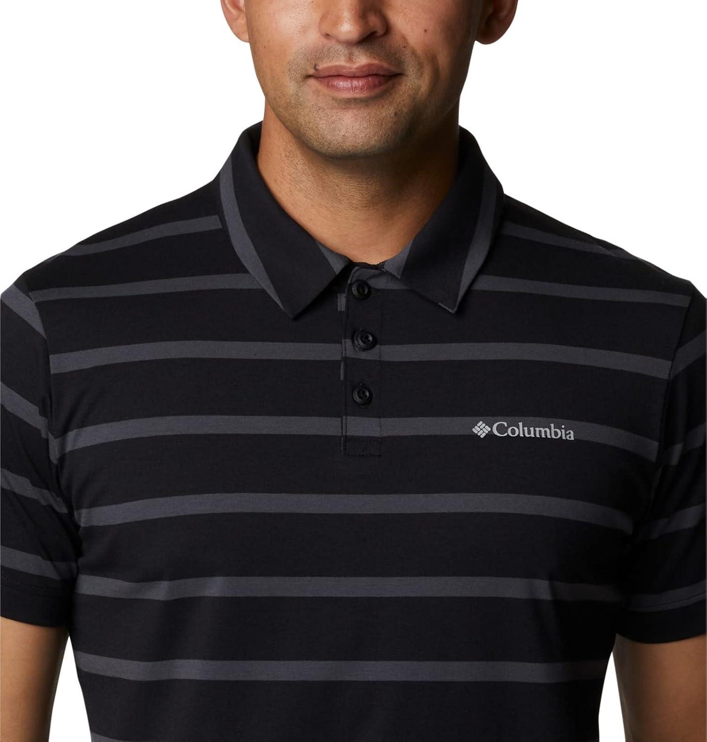 imageColumbia Mens Thistletown Ridge Polo Sp21BlackShark Heather Stripe