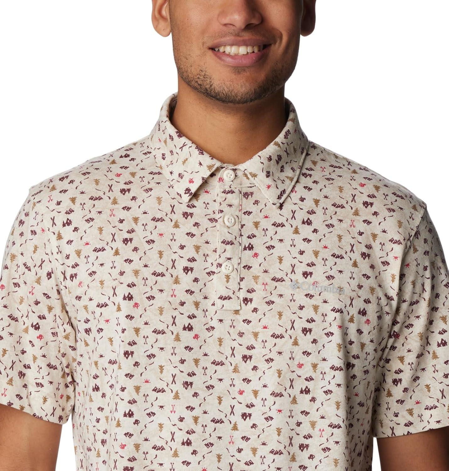 imageColumbia Mens Thistletown Ridge Polo Sp21Chalk Makin Tracks Print