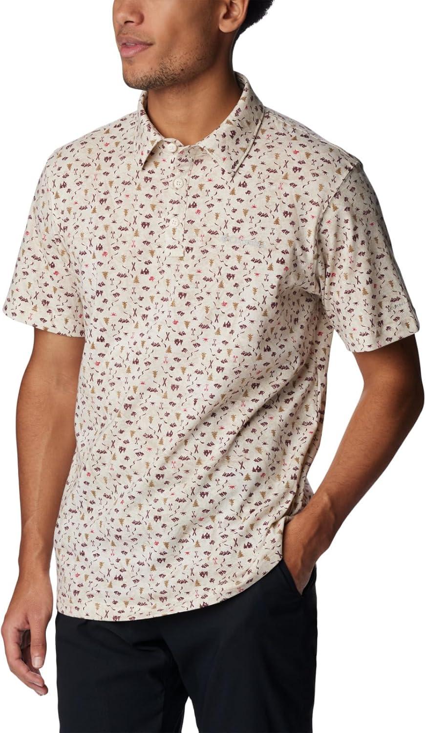 imageColumbia Mens Thistletown Ridge Polo Sp21Chalk Makin Tracks Print
