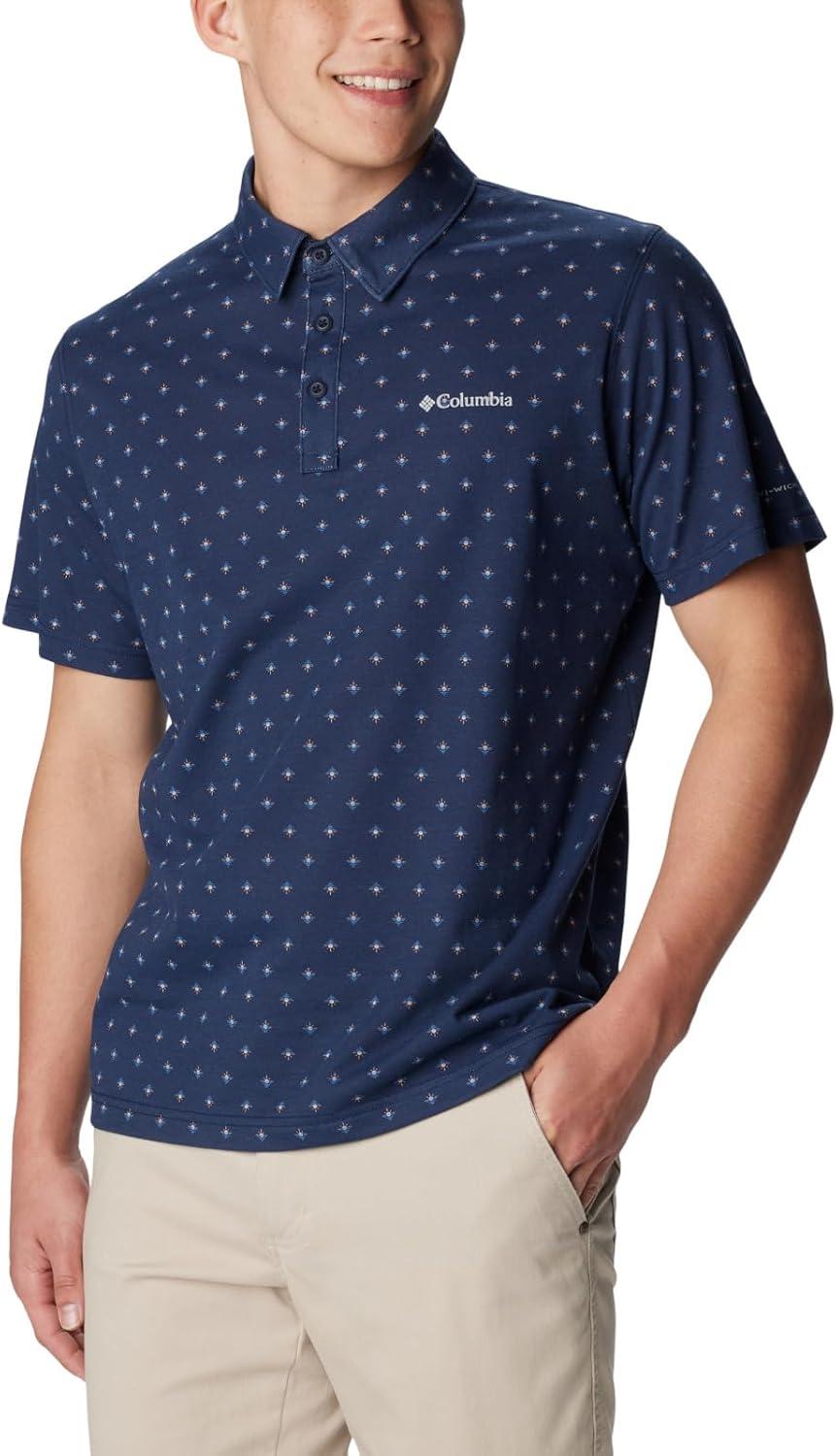 imageColumbia Mens Thistletown Ridge Polo Sp21Collegiate Navy Dawn Dot