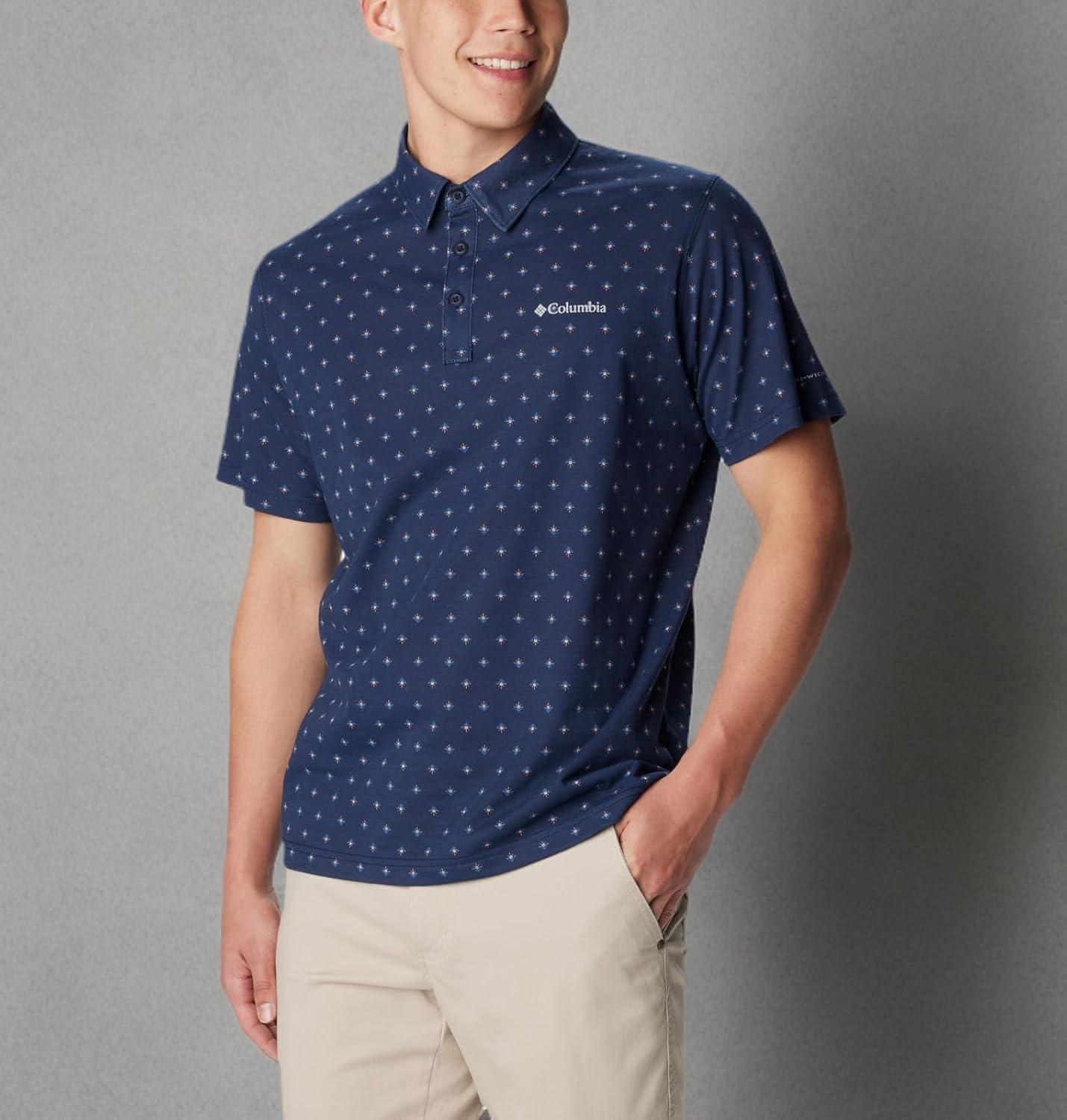 imageColumbia Mens Thistletown Ridge Polo Sp21Collegiate Navy Dawn Dot