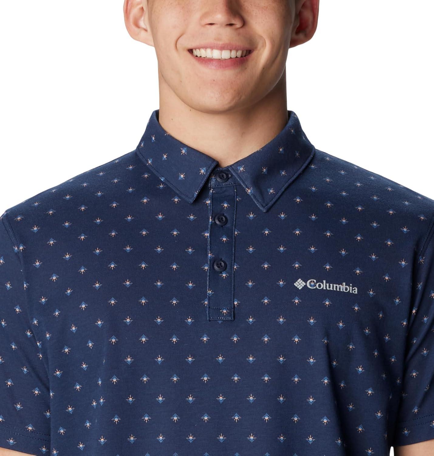imageColumbia Mens Thistletown Ridge Polo Sp21Collegiate Navy Dawn Dot